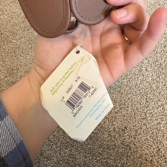 New Baby Sandals Brown Faux Leather Size 1 - Picture 5 of 5